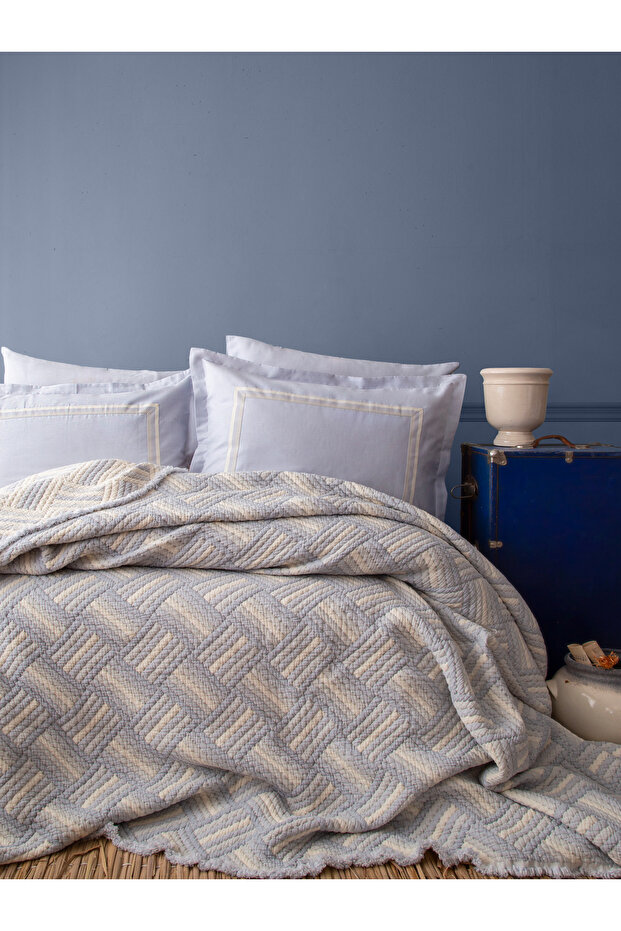 Sevilla Blue Bedspread Duvet Cover Set Double