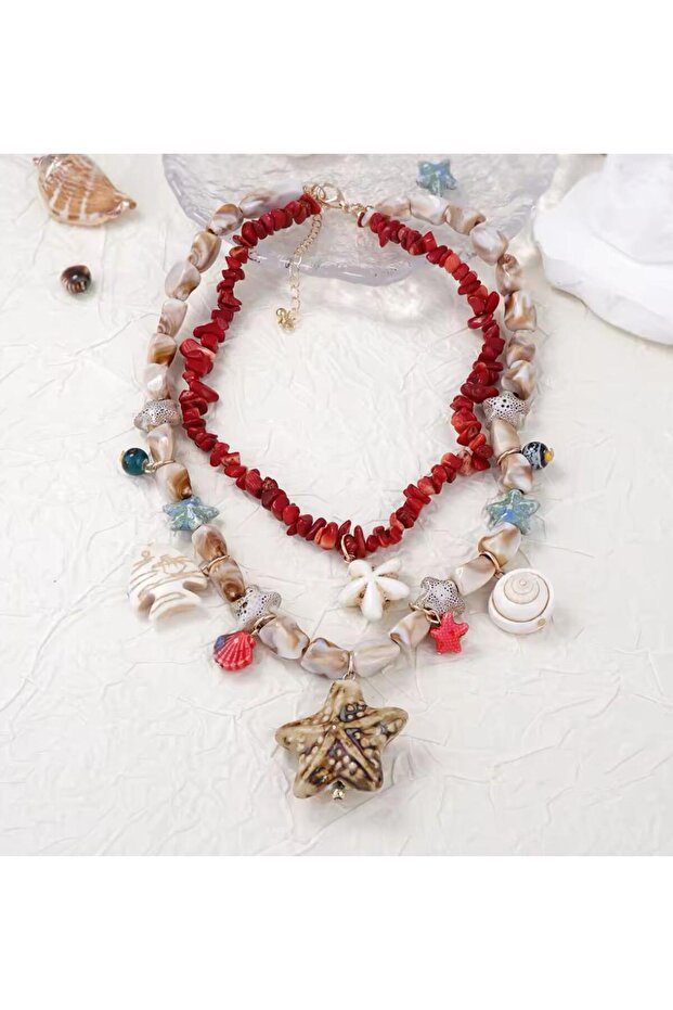 Mercan Charmlı Kolye - 2