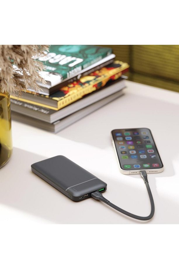 PBS123 10.000 mAh 1 Type-C 2 USB Çıkışlı Taşınabilir Şarj Cihazı Powerbank Gri - 3