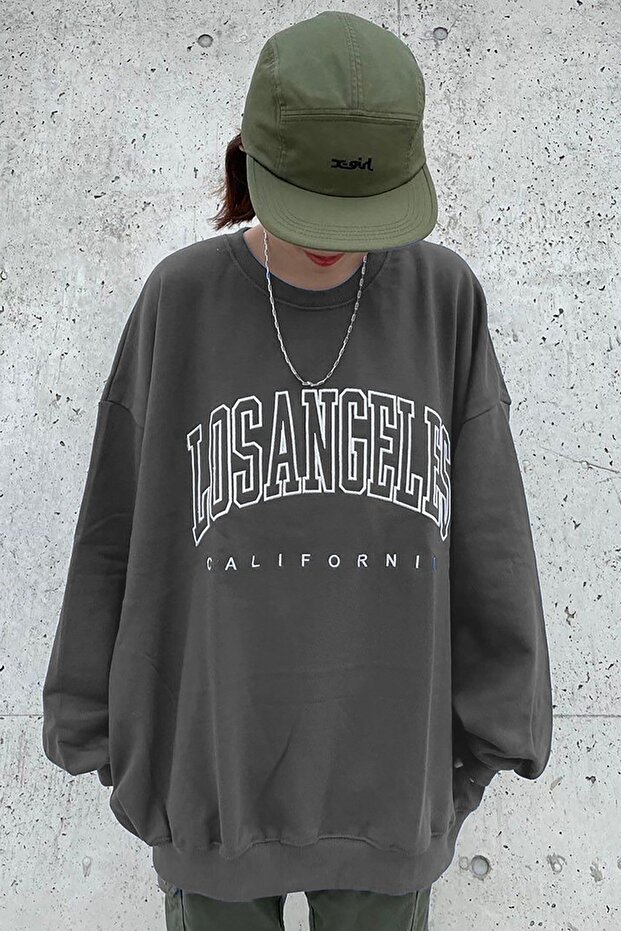 Mad Girls Smoked Printed Oversize Women's Sweatshirt Mg780