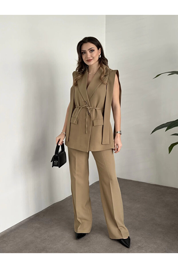 Women's Rope Tied Vest Suit