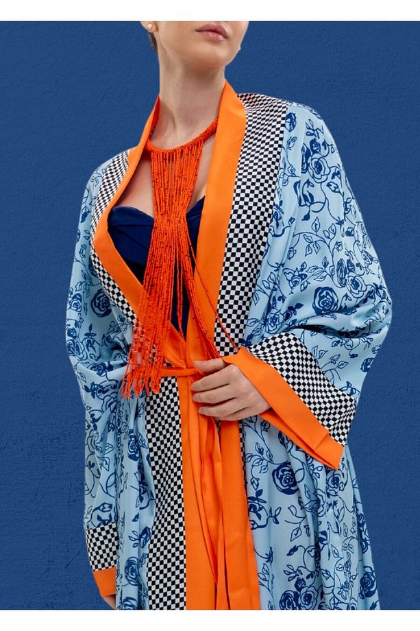 Kimono - Mavi Çiçekler - 8