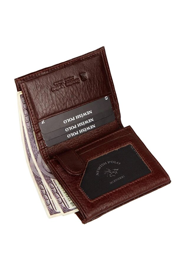 Men's Genuine Leather Wallet and Card Holder - Brown