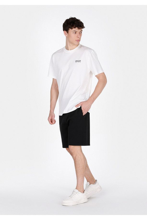 Regular Fit Orta Bel Düz Erkek Siyah Şort - 3