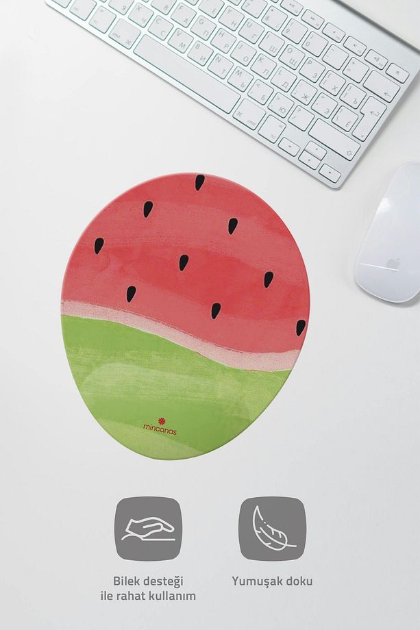 Renkli Desenli Bilek Destekli Oval Mouse Pad Mouse Altlığı - 2