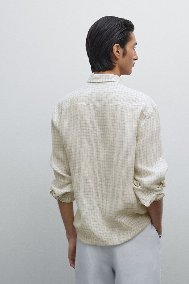 %100 keten regular fit gömlek - 3