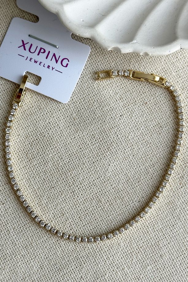Xuping 14k 17+2 Cm İnce Su Yolu Zincir Bileklik Kadın Altın Renkli Karamaz Bileklik - 3