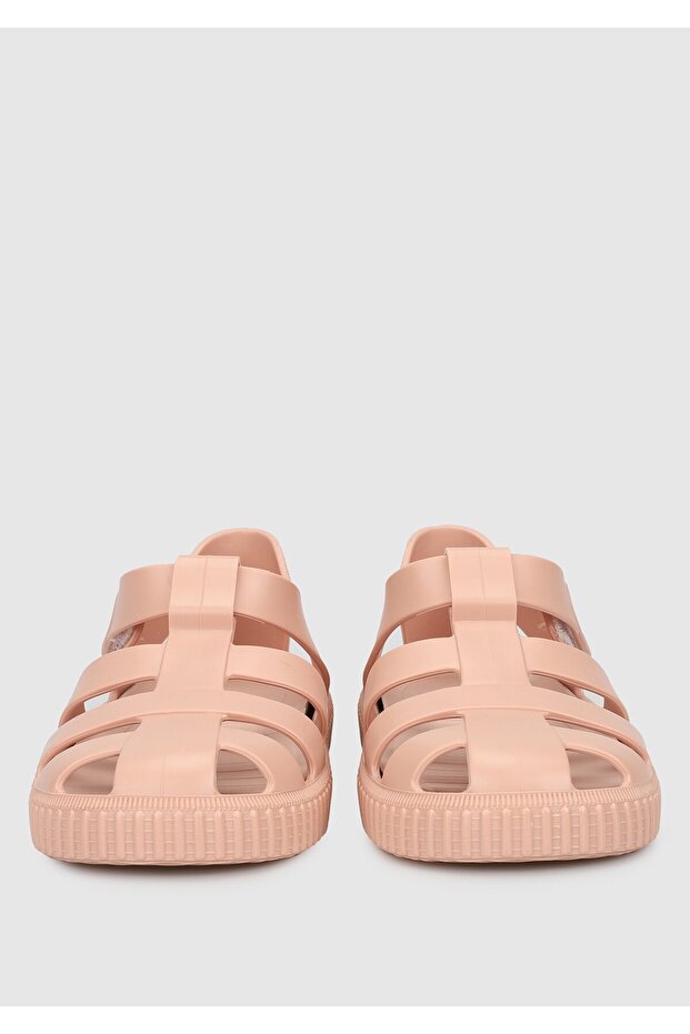 Bej Düz Sandalet - 3