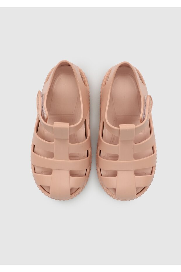 Bej Düz Sandalet - 5