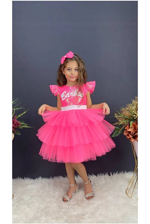 Pullu Kız Çocuk Elbise Taç Ile - 2