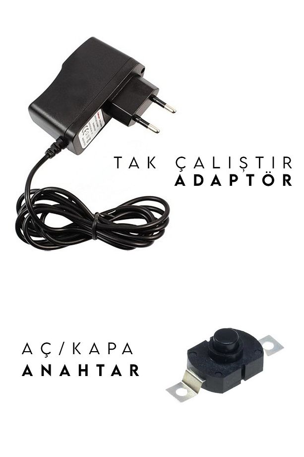 2,5 Metre Mutfak Tezgah Altı Led Aydınlatma Adaptörlü Tak Çalıştır Yüksek Şerit Led Gün Işığı - 2