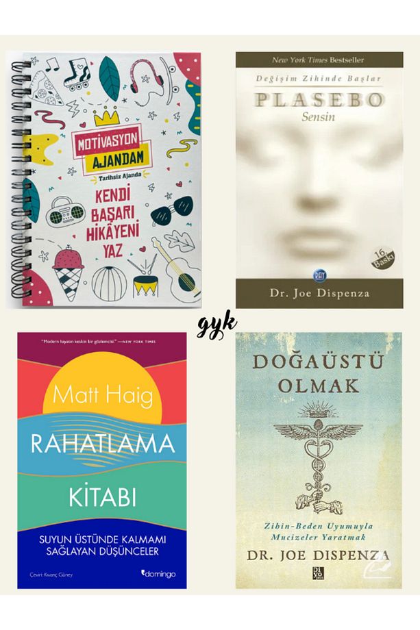 Kendi Başarı Hikayeni Yaz(AJANDA)-Plasebo Sensin-Rahatlama Kitabı-Doğaüstü Olmak 4'lü SET - 1
