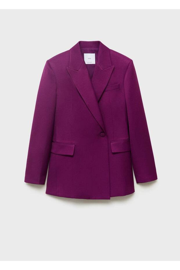 Ketenli Kruvaze Blazer Ceket - 3