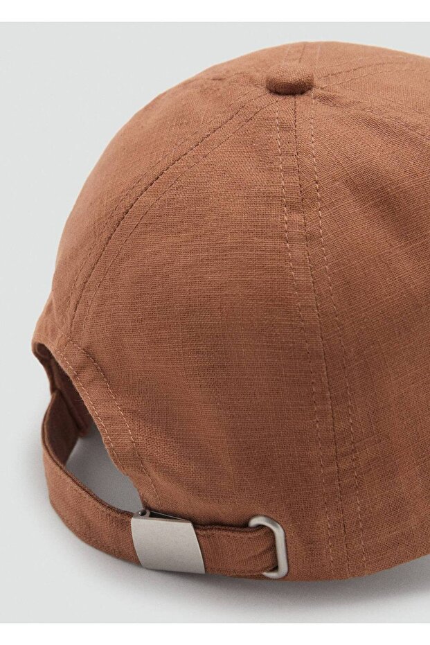 İşlemeli mesajlı keten karışımlı şapka - 3