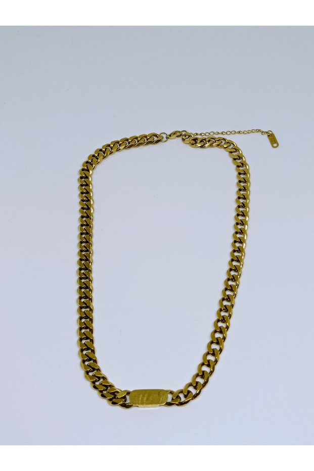 1. Grade Quality 316L Surgical Steel Women's Short Necklace, with Imprint Chain Model No 3