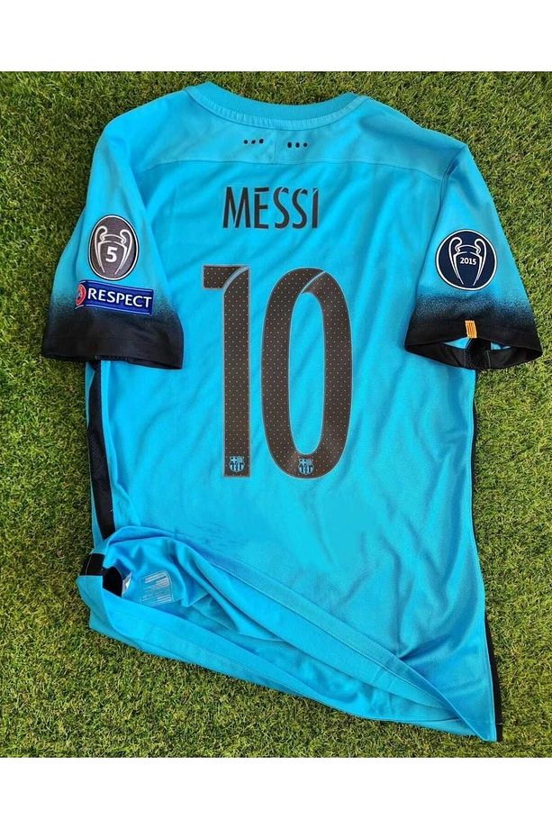 F.C B.a.r.c.e.l.o.n.a Lionel Messi 2015/16 Sezonu Özel Nostalji Forması (TURKUAZ) - 1
