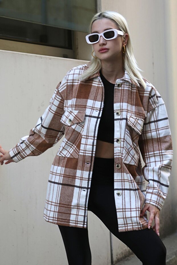 Camel Plaid Women's Shirt MG1915