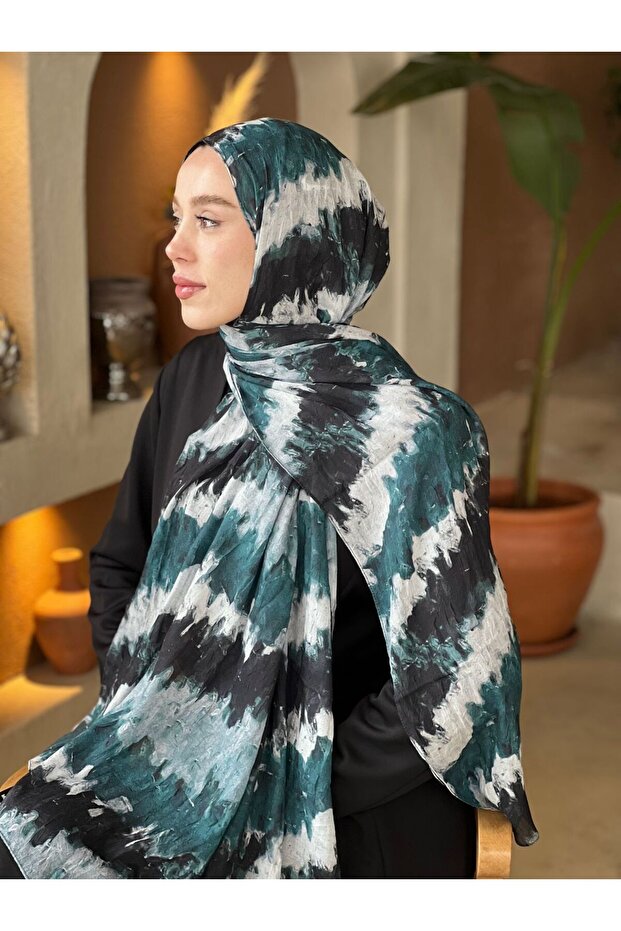 İlkbahar Ritm Desen Bambu Şal - 1