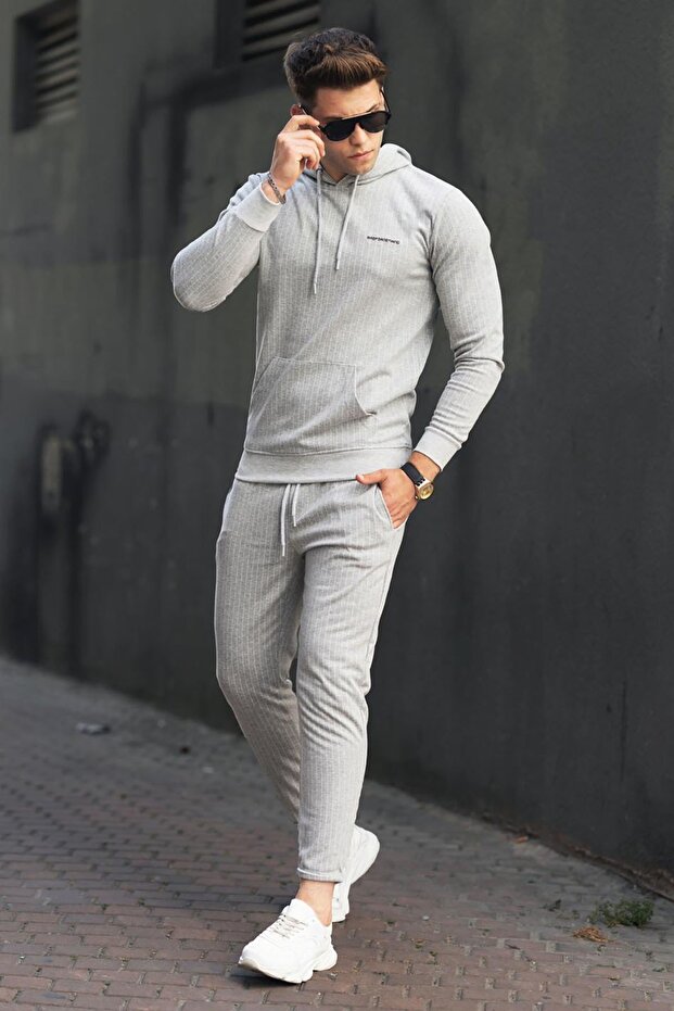 Gray Striped Men's Tracksuit 48224692-1