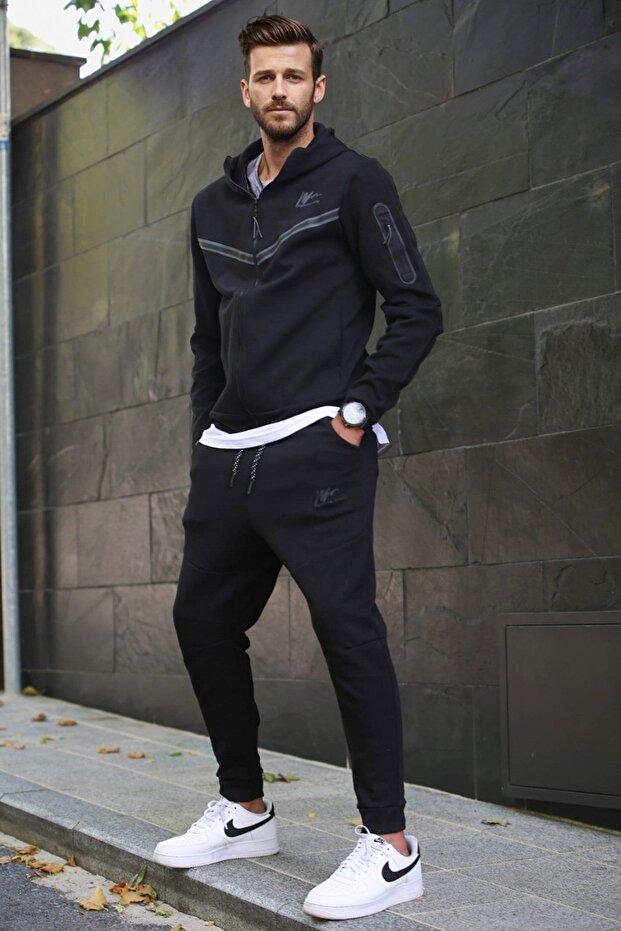 Black Men's Tracksuit 5673