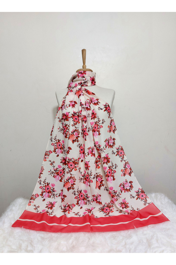 شال شيفون منقوش موديل زهور - 1