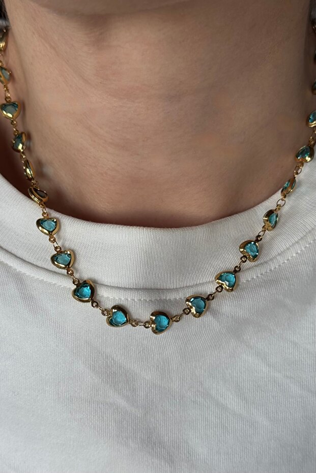 Bluest Heart Çelik Kolye - 4