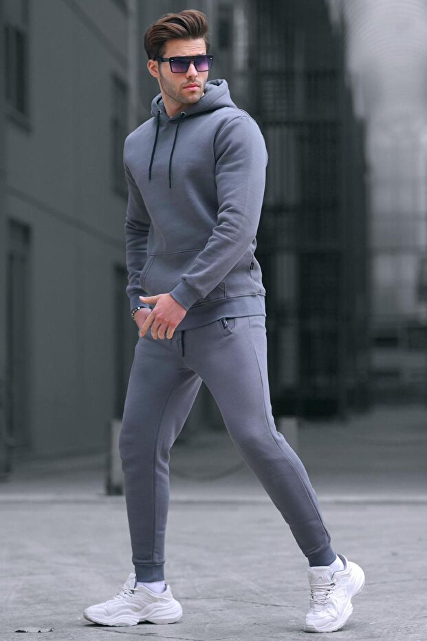 Füme Kapşonlu Basic Eşofman Takımı 5905 - 1