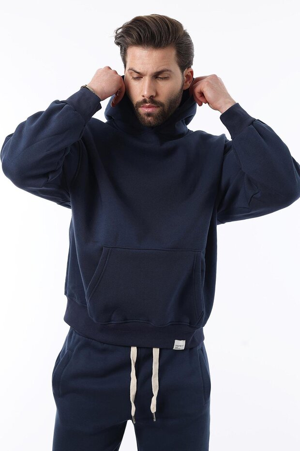 Lacivert Kapşonlu Basic Eşofman Takımı 5925 - 2