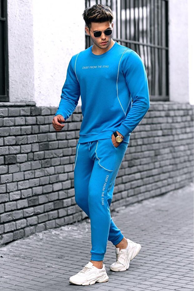 Turquoise Men's Tracksuit Set 4727