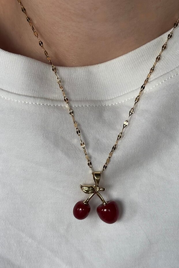 Cherry Love Çelik Kolye - 1