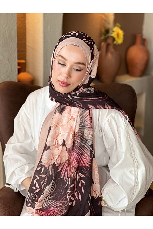 Botanika Desen Bambu Şal - 3