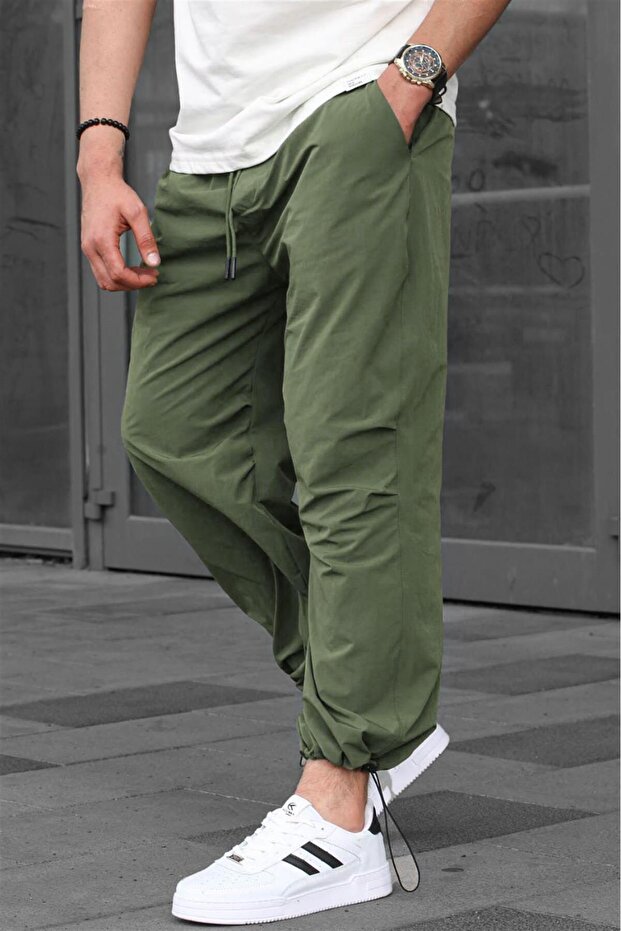 Khaki Regular Fit Men's Parachute Trousers 6504