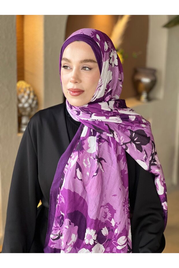 شال من الخيزران بنمط مزيج الورد - 3