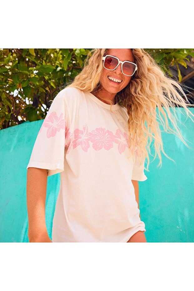 Hangloose Placed Kadın Beyaz Tişört KADIN T-SHIRT ERJZT05904 - 6