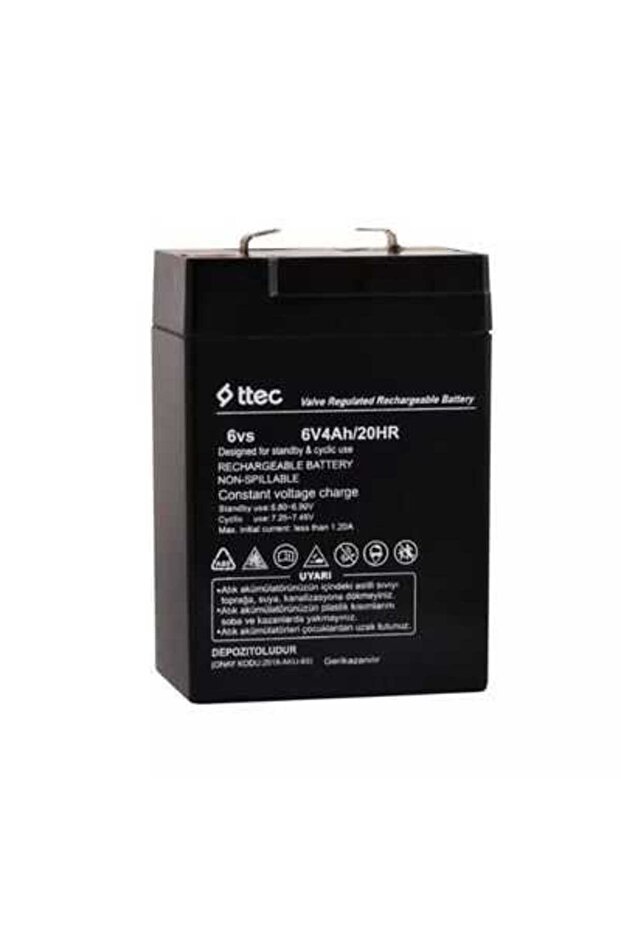 6 Volt 4 Amper Alarm/Güvenlik Sistemi için Bakımsız Kuru Akü - 1