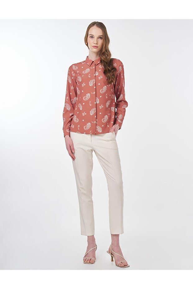 Desenli Basic Tunik Kahve - 2