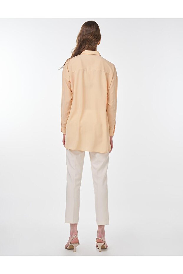 Basic Gömlek Yaka Tunik Somon - 5