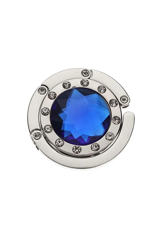 dark blue Portable Metal Foldable Bag Purse Hook Handbag Hanger Diamond Folding Table Hook Table Han
