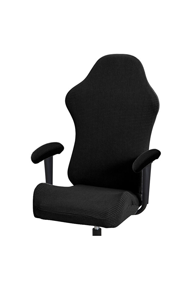 Black Thick Jacquard Office Computer Game Chair Slipcovers Stretchy Reclining Racing Gaming Chair C
