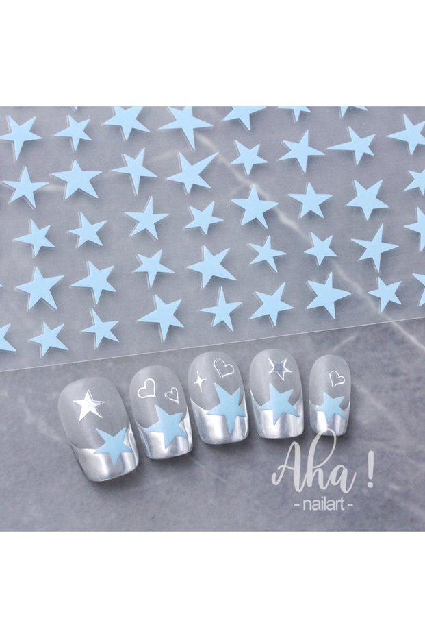 1pcs Aha077-06 1pcs 5D Sweet Cool Star Design Nail Art Charms Kawaii Macaron Star Nail Decoration De