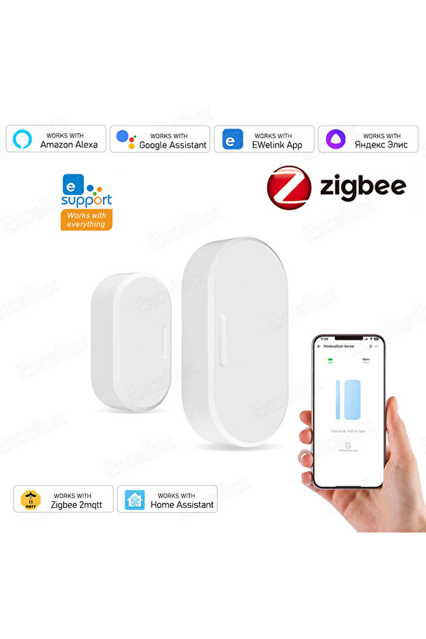 1 قطعة مع بطارية EWelink ZigBee مستشعر مغناطيسي للأبواب والنوافذ وكاشف إنذار الباب اللاسلكي الذكي