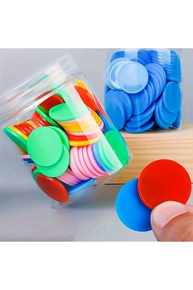 color 100 plastic counting chips - interactive learning educational mathematics teaching aids, multi - 1