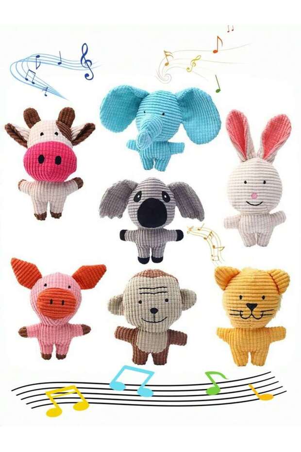 pig Cute Plush Toys Squeak Pet Cow Rabbit Animal Plush Toy Dog Chew Squeaky Whistling Involved Squir