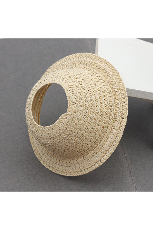 Dark Khaki Only Hat Labubu Empty Straw Hat Pastoral Style Doll Accessories Hat Spring Summer Outing