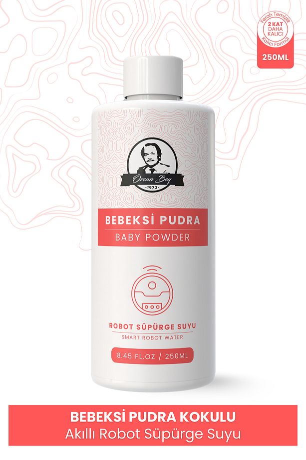 Bebeksi Pudra Kokulu Akıllı Robot Süpürge Suyu, Mop Suyu, Yüzey Temizleyici, Robot Deterjanı 250ml - 1