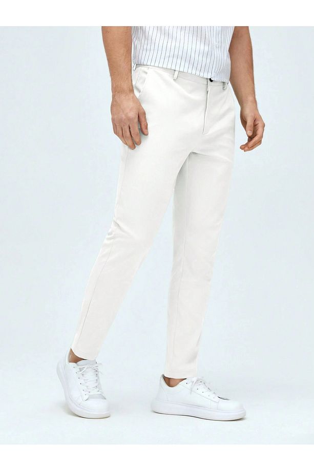 Casual Regular Fit Erkek Keten Chıno Pantolon - 4