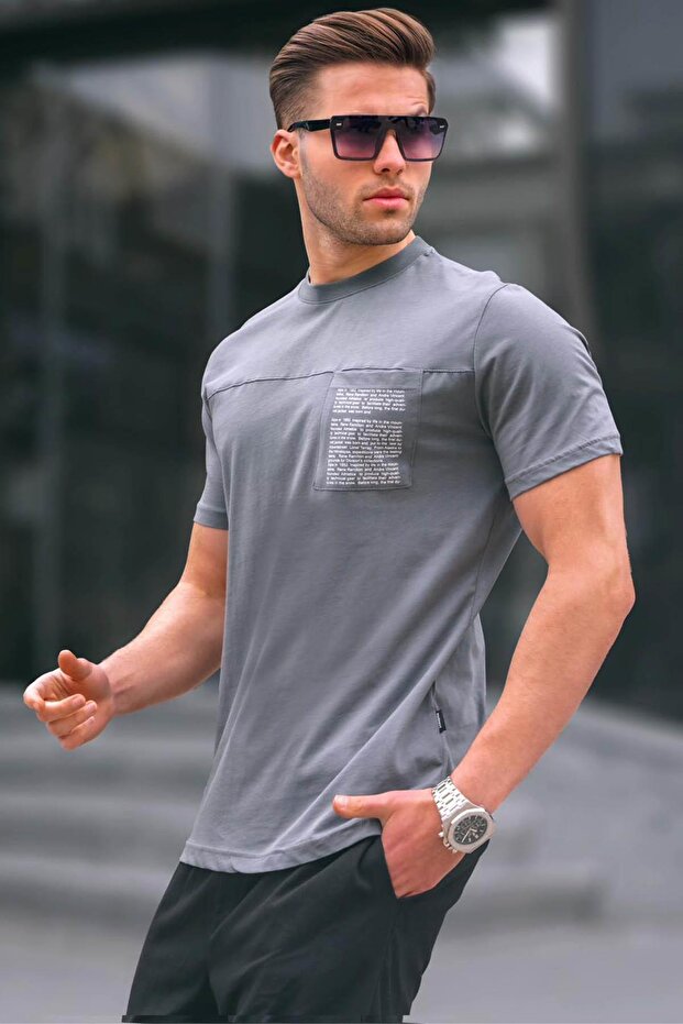 Smoked Regular Fit Patch Pocket Men's T-Shirt 6102