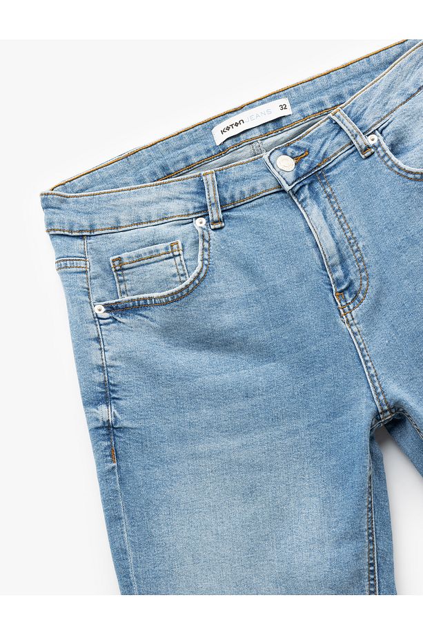 Oversize Kot Şort Bermuda Cep Detaylı Pamuklu - 6