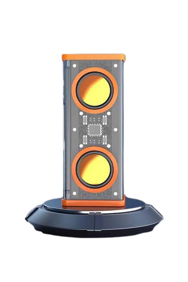 Bluetooth Hoparlör Şeffaf Mecha RGB Işıklı Çift Hoparlör 5.0 Bluetooth - 3