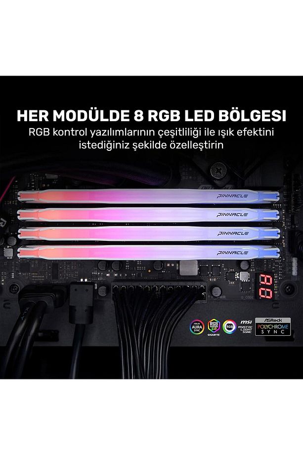 Pinnacle PKMD4U32C16CHW32G 32GB DDR4 3200Mhz 2Rx8 CL16 RGB Masaüstü Ram - 6